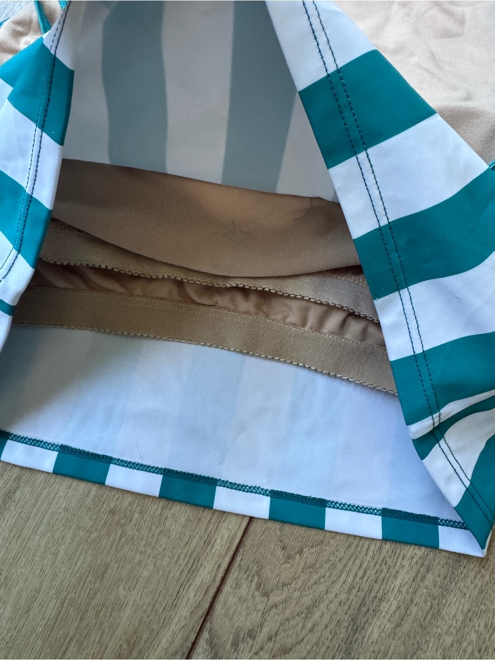 Kortni Jeane Teal and White Striped Girls' Two-Piece Swim Set - Picture 7 of 7